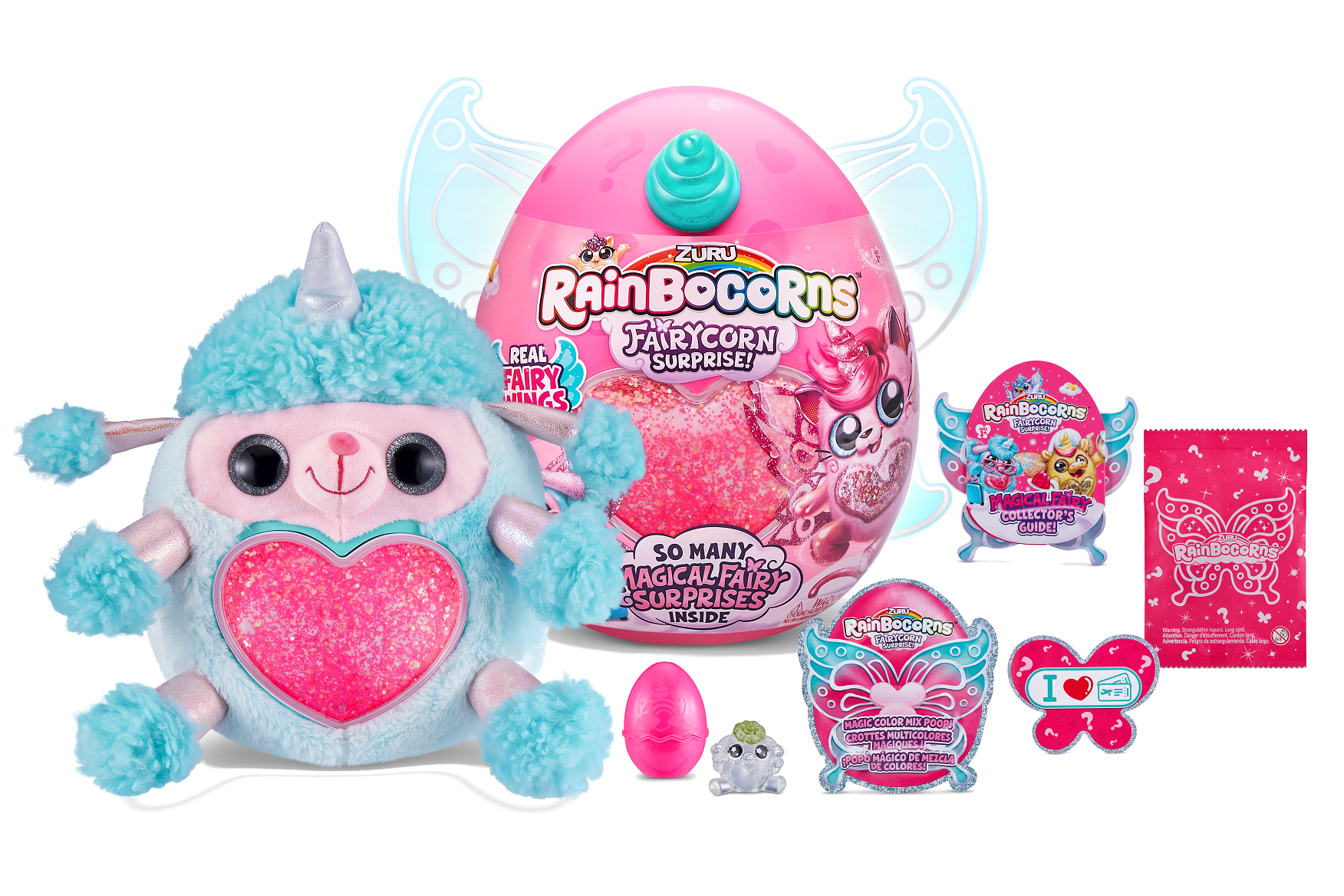Игровой набор Rainbocorns сюрприз в яйце Fairycorn Surprise (плюш питомец , мини питомец в яйце, слайм, съемные крылышки) цвет голубой— магазин-салютов.рус